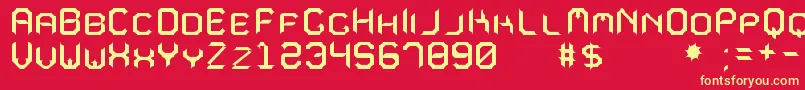 MavoleSinpoTfb-fontti – keltaiset fontit punaisella taustalla