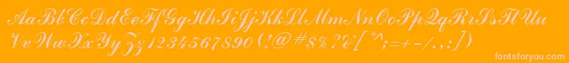 Commscripttt Font – Pink Fonts on Orange Background