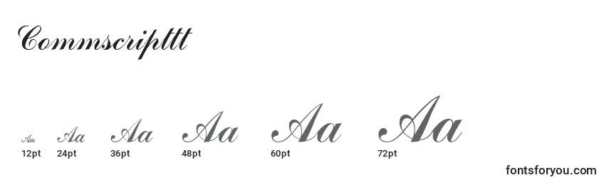 Commscripttt Font Sizes