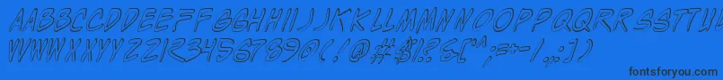 Czcionka Wylds – czarne czcionki na niebieskim tle