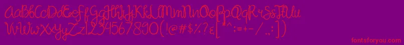 Sandat-Schriftart – Rote Schriften auf violettem Hintergrund