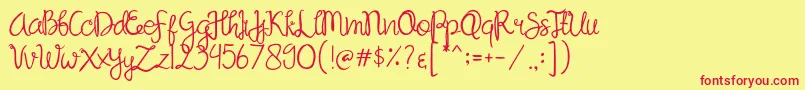 Sandat-fontti – punaiset fontit keltaisella taustalla