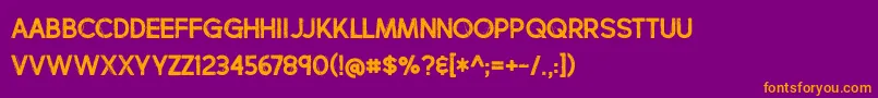 BmdCharbroil-Schriftart – Orangefarbene Schriften auf violettem Hintergrund