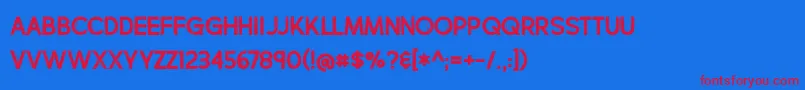 BmdCharbroil Font – Red Fonts on Blue Background