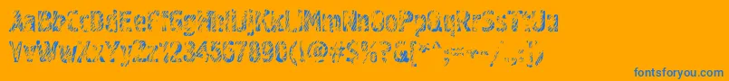 Graffiti3c-Schriftart – Blaue Schriften auf orangefarbenem Hintergrund