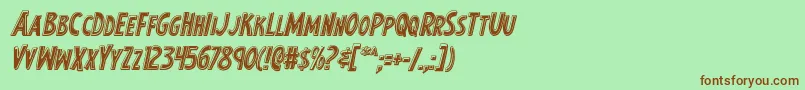 Earthsmightiestbevelital Font – Brown Fonts on Green Background
