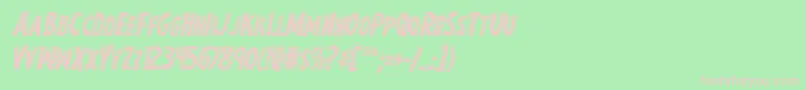 Earthsmightiestbevelital Font – Pink Fonts on Green Background