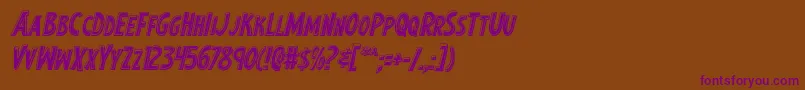 Earthsmightiestbevelital Font – Purple Fonts on Brown Background