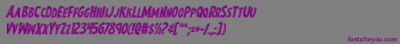 Earthsmightiestbevelital Font – Purple Fonts on Gray Background
