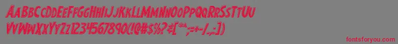 Earthsmightiestbevelital Font – Red Fonts on Gray Background