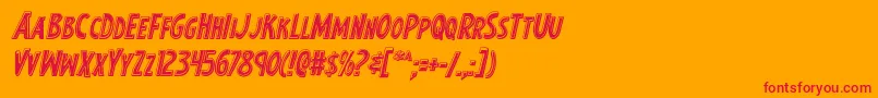 Earthsmightiestbevelital Font – Red Fonts on Orange Background