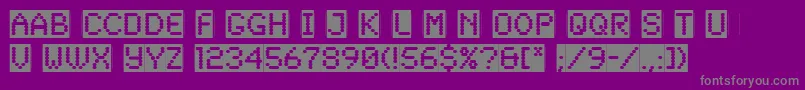 SynchroReversedLetPlain.1.0 Font – Gray Fonts on Purple Background