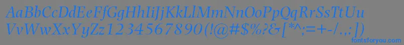 PhotinamtstdItalic Font – Blue Fonts on Gray Background