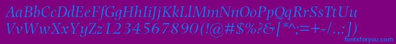 PhotinamtstdItalic Font – Blue Fonts on Purple Background