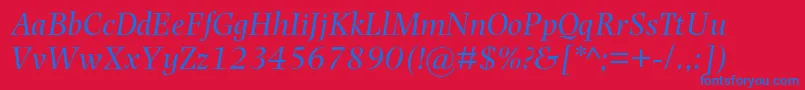 PhotinamtstdItalic Font – Blue Fonts on Red Background