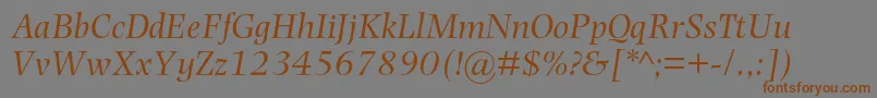 PhotinamtstdItalic Font – Brown Fonts on Gray Background