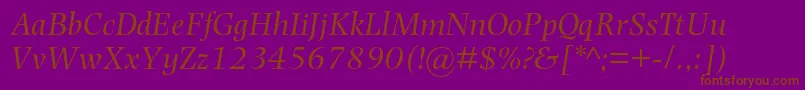 PhotinamtstdItalic Font – Brown Fonts on Purple Background