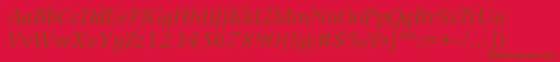 PhotinamtstdItalic Font – Brown Fonts on Red Background