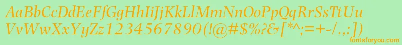 PhotinamtstdItalic Font – Orange Fonts on Green Background