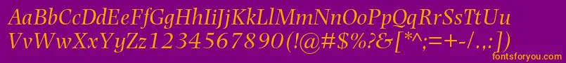 PhotinamtstdItalic Font – Orange Fonts on Purple Background