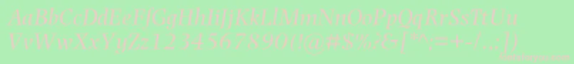 PhotinamtstdItalic Font – Pink Fonts on Green Background