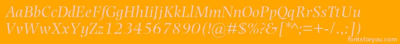 PhotinamtstdItalic Font – Pink Fonts on Orange Background