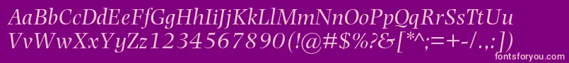 PhotinamtstdItalic Font – Pink Fonts on Purple Background