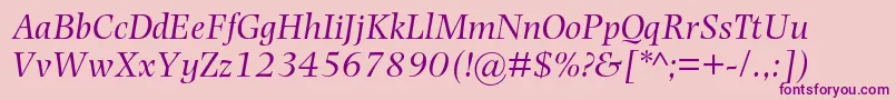PhotinamtstdItalic Font – Purple Fonts on Pink Background