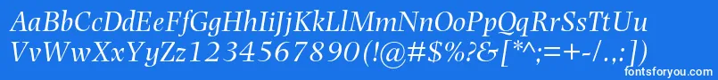 PhotinamtstdItalic Font – White Fonts on Blue Background