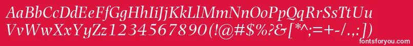フォントPhotinamtstdItalic – 赤い背景に白い文字