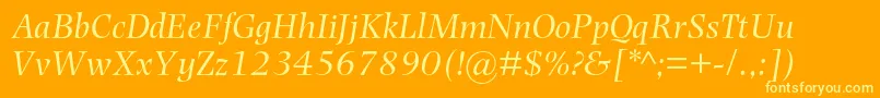 PhotinamtstdItalic Font – Yellow Fonts on Orange Background