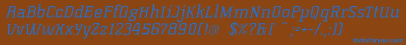 KorneuburgslablightLightitalic Font – Blue Fonts on Brown Background