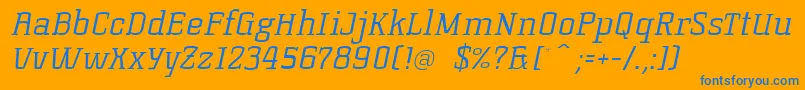 KorneuburgslablightLightitalic Font – Blue Fonts on Orange Background