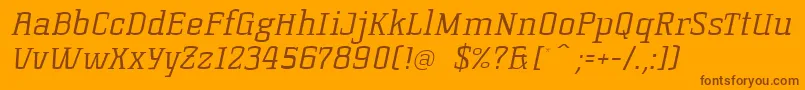 KorneuburgslablightLightitalic Font – Brown Fonts on Orange Background