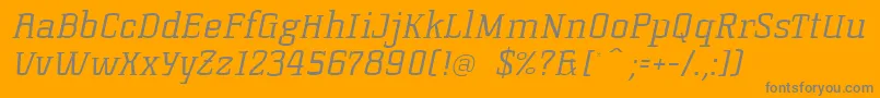 KorneuburgslablightLightitalic Font – Gray Fonts on Orange Background