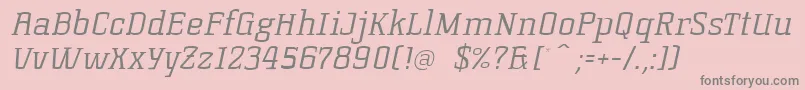 フォントKorneuburgslablightLightitalic – ピンクの背景に灰色の文字