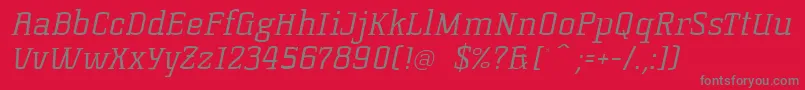 KorneuburgslablightLightitalic Font – Gray Fonts on Red Background