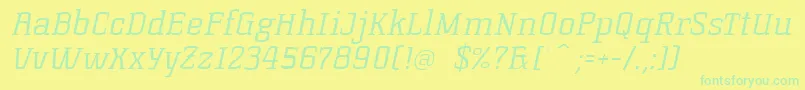 KorneuburgslablightLightitalic Font – Green Fonts on Yellow Background