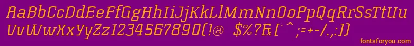 KorneuburgslablightLightitalic Font – Orange Fonts on Purple Background