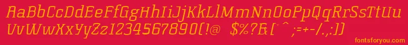 KorneuburgslablightLightitalic Font – Orange Fonts on Red Background