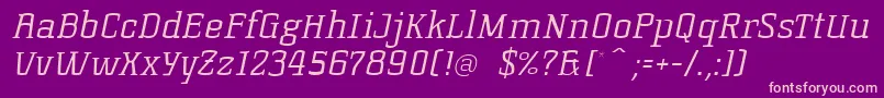 KorneuburgslablightLightitalic Font – Pink Fonts on Purple Background