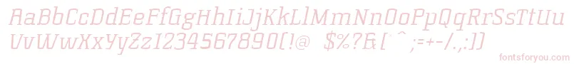 フォントKorneuburgslablightLightitalic – 白い背景にピンクのフォント