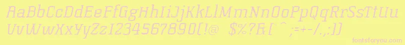 KorneuburgslablightLightitalic Font – Pink Fonts on Yellow Background