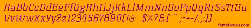 KorneuburgslablightLightitalic Font – Purple Fonts on Orange Background