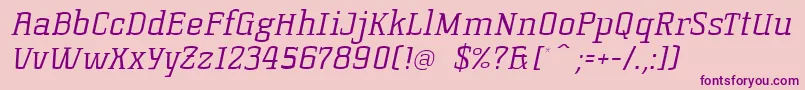 フォントKorneuburgslablightLightitalic – ピンクの背景に紫のフォント