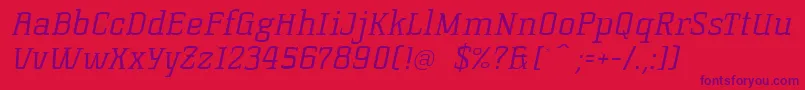 KorneuburgslablightLightitalic-Schriftart – Violette Schriften auf rotem Hintergrund