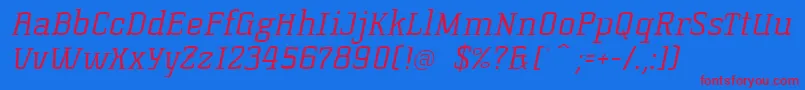 KorneuburgslablightLightitalic Font – Red Fonts on Blue Background