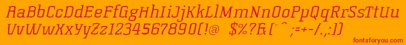 KorneuburgslablightLightitalic Font – Red Fonts on Orange Background