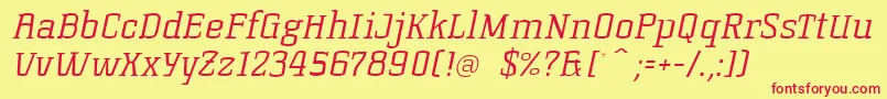 KorneuburgslablightLightitalic Font – Red Fonts on Yellow Background