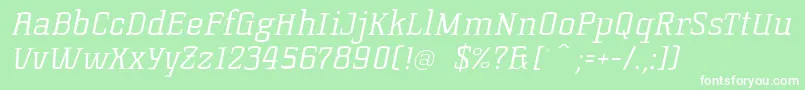 KorneuburgslablightLightitalic Font – White Fonts on Green Background